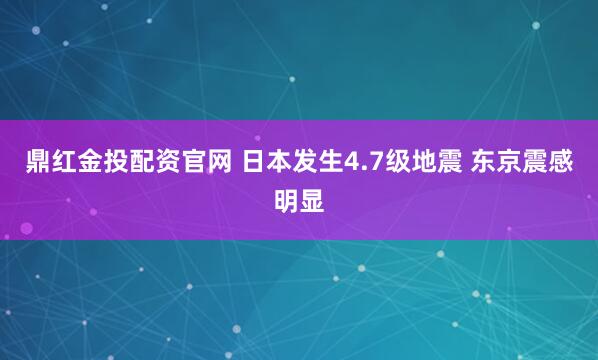 鼎红金投配资官网 日本发生4.7级地震 东京震感明显